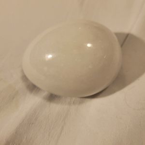Vintage Solid Milk White Colored Glass Heavy Egg ~ 2  1/2"  x  1  3/4"~Easter~